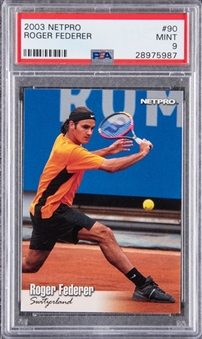 2003 NetPro #90 Roger Federer Rookie Card - PSA MINT 9